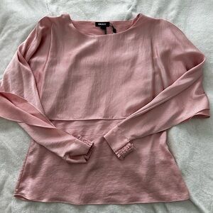 DKNY Pink Long Sleeve Blouse